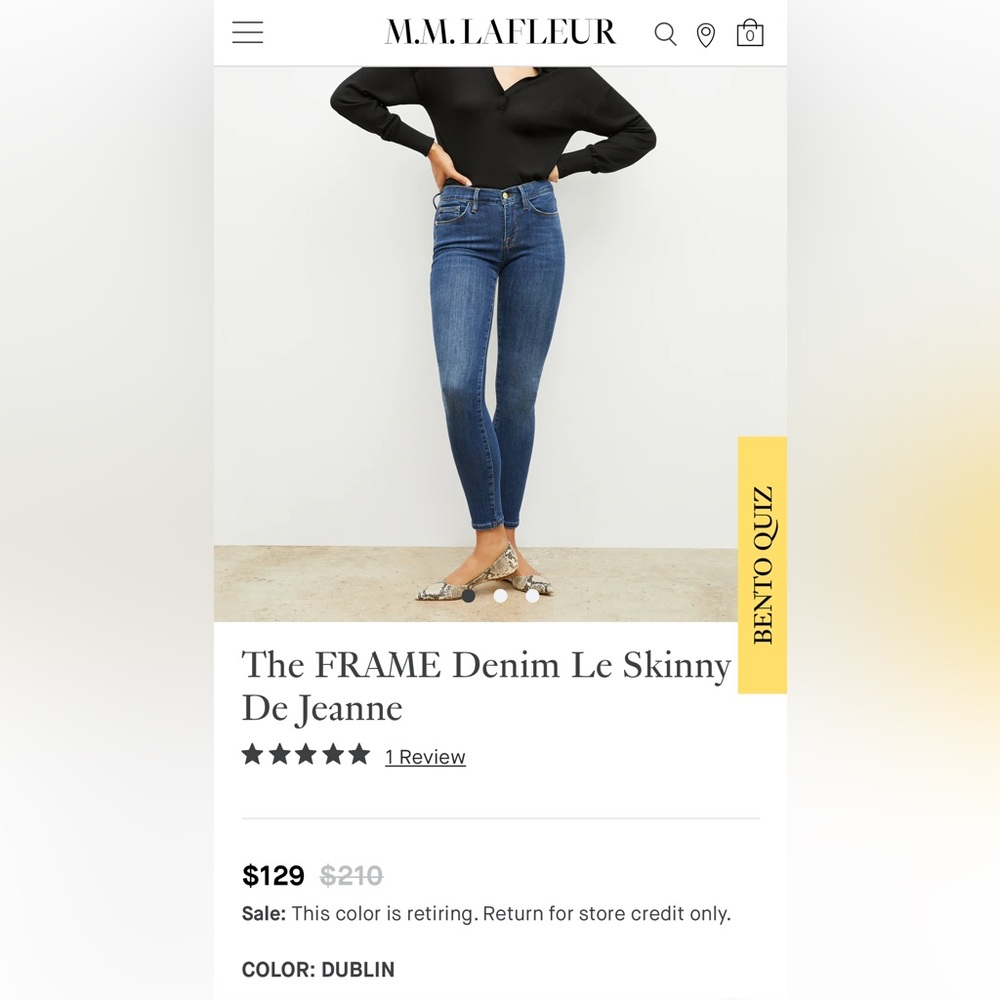 Frame Le Skinny de Jeanne sz 26/ wash Dublin